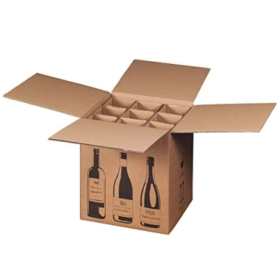 Imagen de 5 x Cajas de cartón botellas vino para 9 (PTZ Certificado DHL/UPS)