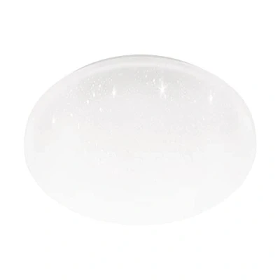 Imagen de Eglo LED lámpara de techo Frania S, luminaria cielo estrellado con efecto cristal, luz pared acero y plástico en blanco, iluminador para baño cocina, blanco neutro, IP44, Ø 31 cm