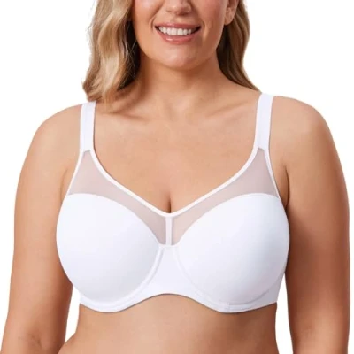 Imagen de DELIMIRA Sujetador Tallas Grandes Suavizado Moldeada con Aros para Mujer Blanco 100E