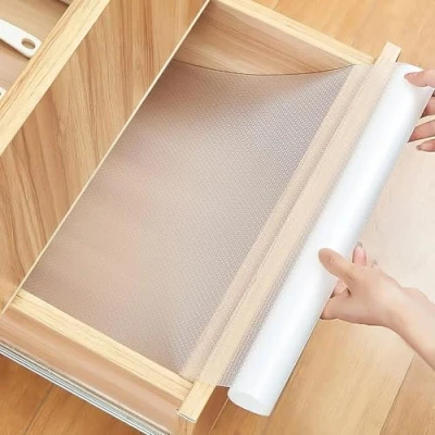 Imagen de AiQInu Protector Cajones Cocina,EVA Antideslizante Forro de Cajón del Refrigerador Estantes el gabinete Estera,No Adhesiva Impermeable Cuttable Reutilizable,Protector Muebles Cocina (30 * 600CM)
