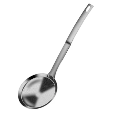 Imagen de Espumadera, cuchara de espuma acero inoxidable, colador fino, φ 8/9,5/12 CM, cucharón poros finos para grasa, espuma, residuos y frutas, aceite sopa drenaje limpio