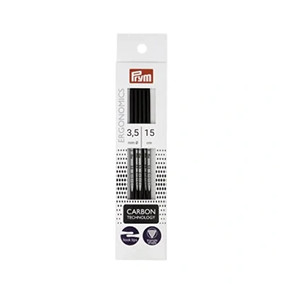 Imagen de Prym 194183 1 Agujas de Tejer, Fibra Carbono, Negro, 3,5 mm