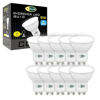 Imagen de CLAR GU10 4000K, LED, Bombilla LED GU10, Ojos de Buey Bombillas Ojo Halogena 9W (Pack 10)