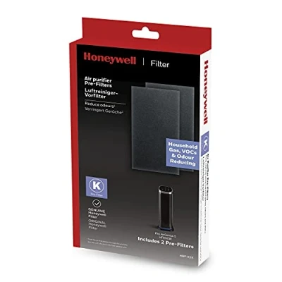 Imagen de Honeywell HRF K2E Replacement Pre Filters, Poliéster Algodón, Negro