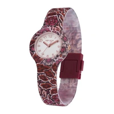 Imagen de Hip Hop Winter Blossom Reloj, Mujer, Talla: One Size, White burgundy