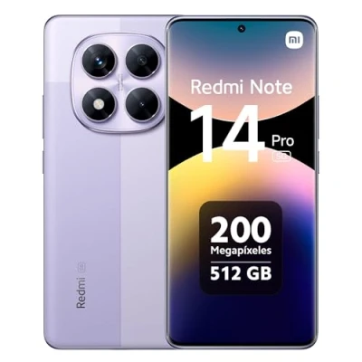 Imagen de Xiaomi Redmi Note 14 Pro 5G Smartphone de 8+256GB, Pantalla 6.67&quot; AMOLED FHD+ 120Hz, MediaTek Dimensity 7300 Ultra, cámara 200MP, TurboCharge 45W, Cargador no Incluido, Morado (Versión ES)