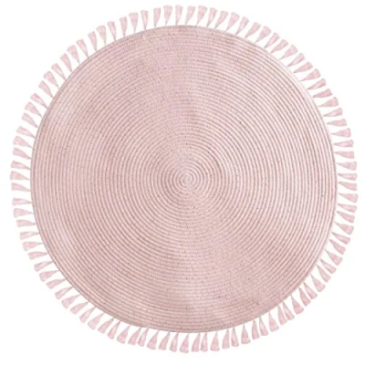 Imagen de ATMOSPHERA CREATEUR D&#039;INTERIEUR Alfombra Rosa Lurex con Flecos D.90