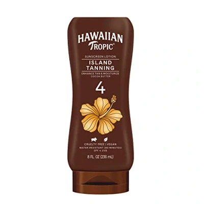 Imagen de Hawaiian Tropic Sunscreen Protective Dark Tannning Sun Care Lotion SPF 4, 8 Ounce by