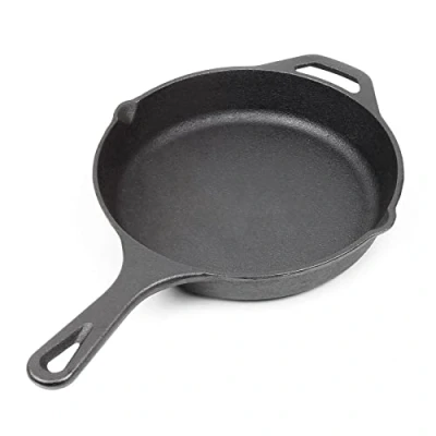 Imagen de WilTec Sarten de Hierro Fundido Ø20cm para Todo Tipo cocinas Mango y hendiduras vertido utensilio