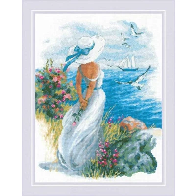 Imagen de RIOLIS Counted Cross Stitch Kit 11.75&quot;X 15.75&quot; Angelique (14 Count)