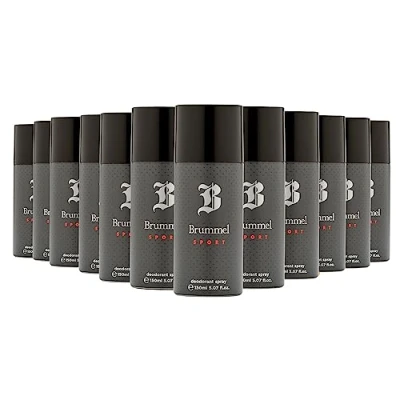 Imagen de BRUMMEL Sport, Desodorante Hombre Spray, Pack de 12 x 150 ml, para Todo Tipo Piel, Protección Larga Duración, Deodorant Hombre, Aroma Oriental Amaderado, Fragancia Fresca