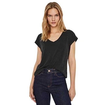Imagen de Vero Moda Vmfilli SS Vneck GA NOOS Camiseta básica, Mujer, Talla: XS, Black