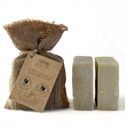 Imagen de Dr.Ancient Jabón de Leche Burra + Cabra, Orgánico, Natural, Tradicional, Hecho a Mano, Antiguo ¡Absolutamente Sin Químicos! 140 g (Paquete 2)