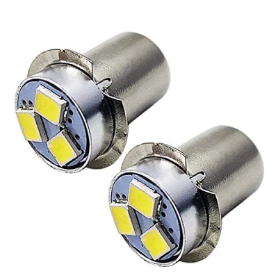 Imagen de Ruiandsion 2 bombillas LED P13.5S de 3 V blancas 2835 3SMD chips actualización para linternas, antorcha luces, no polaridad