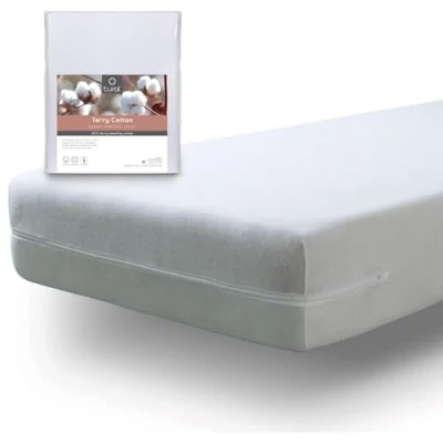 Imagen de Tural Funda de Colchón para Cuna 70x140 cm Ajustable y Absorbente Tejido Elástico Certificación Oeko Tex Rizo 100% Algodón Blanco