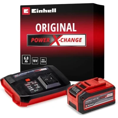 Imagen de Original Einhell kit de principiantes batería 4 6 Ah y Bootscharger Power X Change (iones Li, 18 V, 60 min tiempo carga, adecuado para todos los equipos Change)