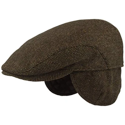 Imagen de Breiter Gorra Plana de Invierno con Orejeras Gatsby Visera Boina Lana Protección para Oidos Desplegable Agradable al Tacto y Cómoda Marrón 57