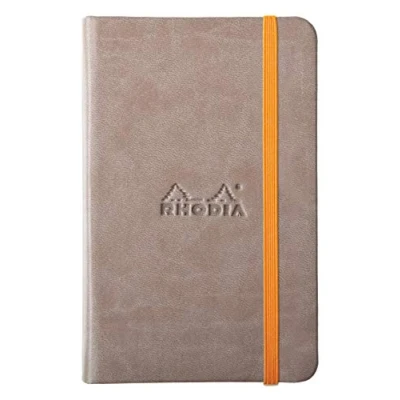 Imagen de RHODIA 118644C Carnet Rigide Taupe A6 Ligné 192 pages Papier Clairefontaine Ivoire 90 g/m² Marque Page, Fermeture Élastique Couverture Simili Cuir Collection Rhodiarama