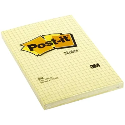 Imagen de Post It 709981 Bloc de notas, 100 hojas, 102 x 152 mm, color amarillo