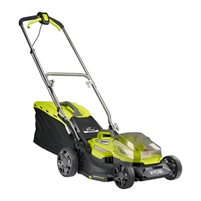 Imagen de RYOBI Cortacésped Eléctrico Sin Cable Brushless 18V ONE+ Ø37cm Recogida y Mulching, Sistema Vertebrae, 6 Alturas de Corte, Larga Autonomía Batería Cargador no Incluidos RY18LMX37A 0