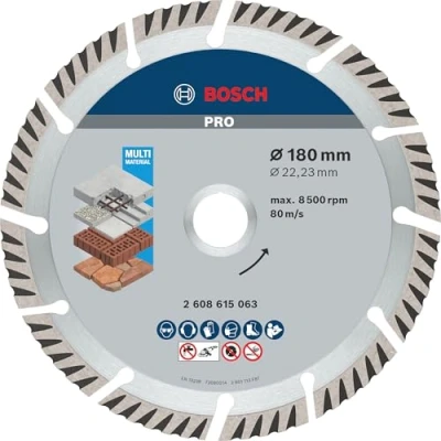 Imagen de Bosch Professional Disco de Corte Diamante Estándar para Universal, Hormigón y Mampostería, 180 x 22.23 mm, Accesorio Amoladora Angular