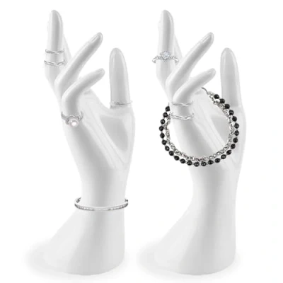 Imagen de BYZESTY soporte de exhibición para pulseras, 2 unidades, joyas, joyas mano, modelo mano femenino, anillos, cadenas,