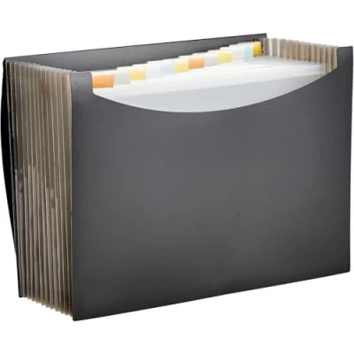 Imagen de Amazon Basics Carpeta de acordeón (tamaño A4), Paquete 1, Negra