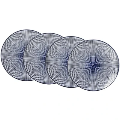 Imagen de Ritzenhoff &amp; Breker Speiseteller Set Royal Makoto, 4 Teilig, 26,5 cm Durchmesser Vajilla, Porcelana, Azul/Blanco, 26.50 x 3.00 cm,
