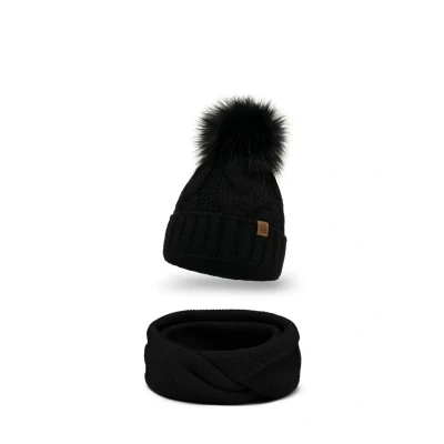 Imagen de Vivisence 7014 Beanie AND LOOP Scarf SET Braga, Mujer, Talla: One Size, Black