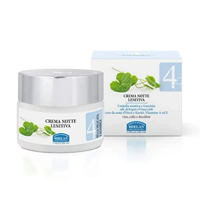 Imagen de Helan, Linea Viso 4, Crema Hidratante Facial Mujer, de Noche Lenitiva y Nutritiva para Piel Delicada, con Aceite Argan Cara Mujer Vitamina E Manteca Karité 50 ml