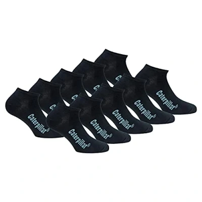 Imagen de Caterpillar Sneaker 10 pares Calcetines cortos, altura del tobillo, en algodón suave (Negro, 39 42)