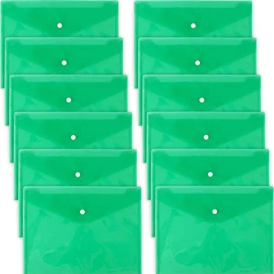 Imagen de D.RECT 5530 12 unidades A4 Carpeta para documentos con botón de presión Verde