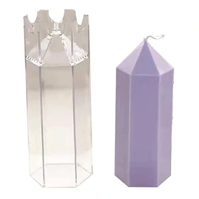 Imagen de M/E molde hexagonal para velas de pilar, vela pilar hacer velas, cilíndrico, moldes resina cera abeja