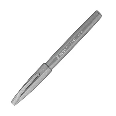 Imagen de Pentel SES15C 12 Bolígrafo de punta fibra tipo pincel, color gris 1