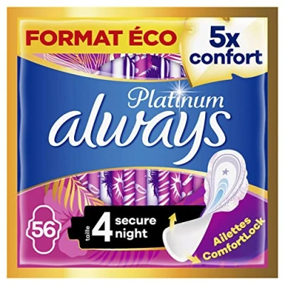Imagen de Always Compresas sanitarias con alas 56 unidades Secure Night