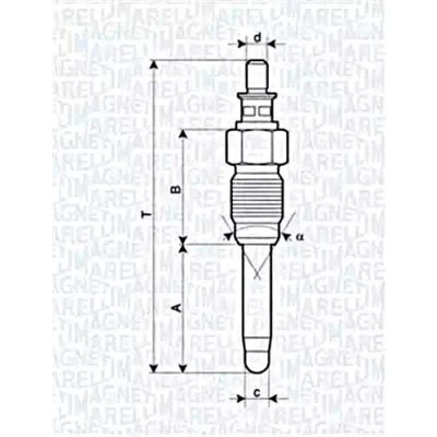 Imagen de MAGNETI MARELLI 062900059304 Bujía de precalentamiento 11V 10A M12X1,25 RENAULT: MEGANE 1, 1 Classic