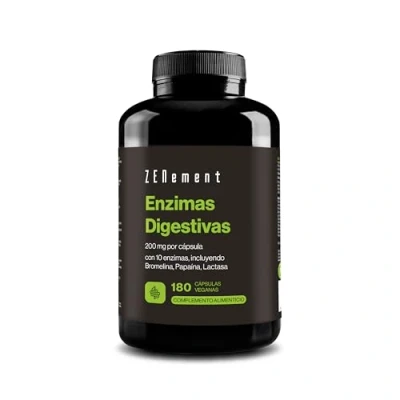 Imagen de Enzimas Digestivas 10 incluyendo Bromelina y Papaína, Alta Concentración 200mg por Cápsula 180 Cápsulas Veganas Apto para Todo Tipo de Dietas Sin Aditivos, Gluten
