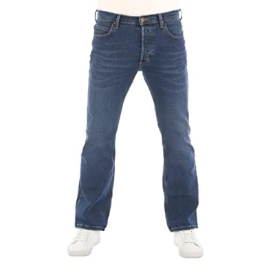 Imagen de Lee Herren Jeans Bootcut Denver Hose Blau Jeanshose Männer Baumwolle Stretch Denim Blue w30 w31 w32 w33 w34 w36 w38 w40 w42 w44, Aged Alva (Lss1hdbf3), 38W / 32L