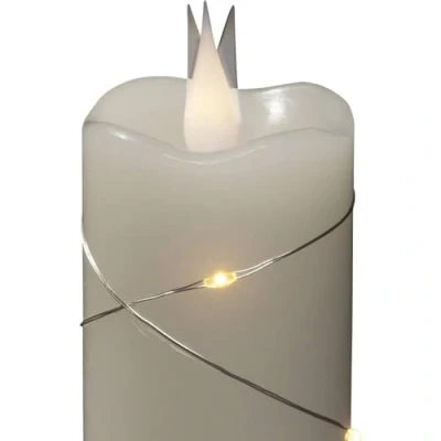 Imagen de Konstsmide Christmas Vela de cera LED blanca Color la luz blanco cálido 15,2 cm