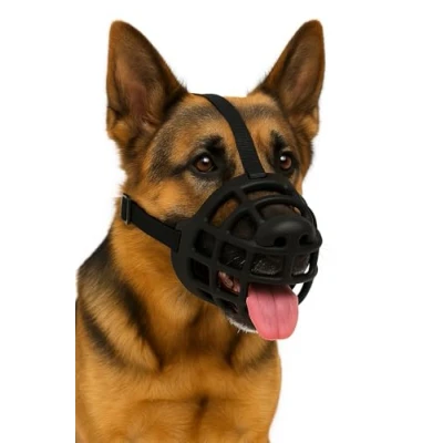 Imagen de Bozal para Perros XXL de Silicona Ajustable y Suave Seguro cómodo Entrenar, pasear o visitar al Veterinario Flamingo Benzo
