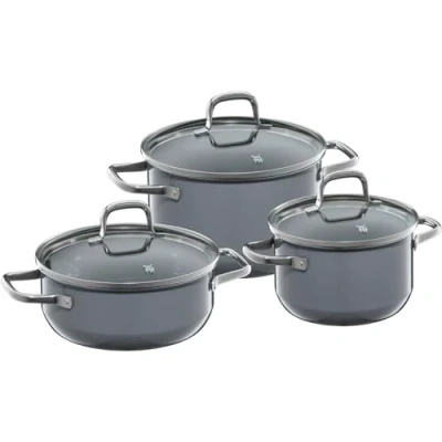 Imagen de WMF Fusiontec Essential Batería de cocina (3 piezas), color gris