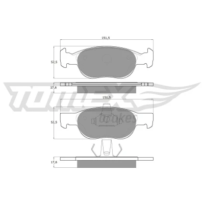 Imagen de TOMEX brakes TX 10 71 Juego de pastillas freno Eje delantero FIAT: Punto II Hatchback