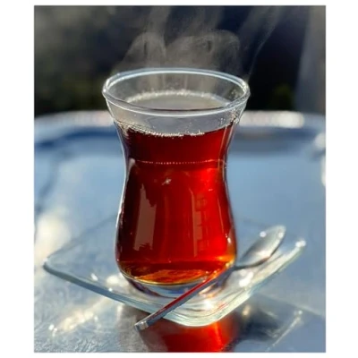 Imagen de Topkapi Ajda Sultan juego turco de té 18 piezas, 6 vasos té, platillos, cucharillas completo, transparente