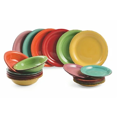 Imagen de Christmas: Villa d&#039;Este Dinnerware Set Baita Warm Colours 18 Piece