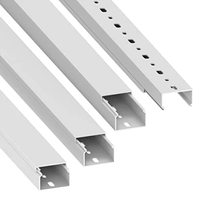 Imagen de Canal para Cables Habengut (con Orificios de Montaje en el Suelo) 25x40 mm PVC, Color: Blanco, Longitud 4 m (4 x 1 Longitud)