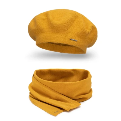Imagen de Vivisence 7005 Beret AND Scarf SET Bufanda, Mujer, Talla: One Size, Honey