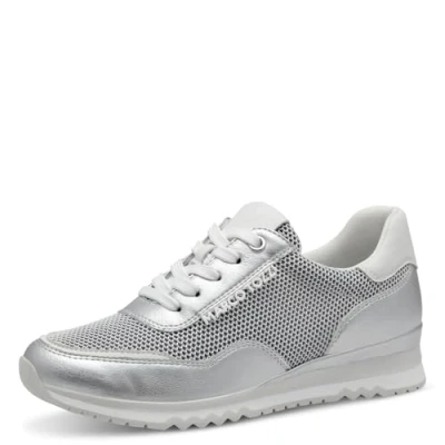 Imagen de MARCO TOZZI Damen Sneaker 2 23731 44, Zapatillas Mujer, Blanco y Plateado, 41 EU