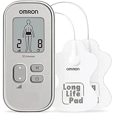Imagen de OMRON E3 Intense TENS Terapia del dolor adaptable con 6 programas, 3 programas de masaje, 15 niveles intensidad y almohadillas duraderas, reutilizables lavables