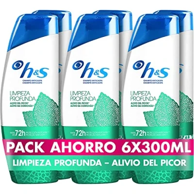 Imagen de h&amp;s Champú Anticaspa Limpieza Profunda Alivio Del Picor 6x300 ml