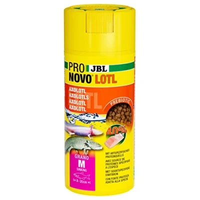 Imagen de JBL PRONOVO LOTL Grano, alimento Principal para Axolotl de 8 20 cm, gránulos pienso Peces, Talla M, 250 ml
